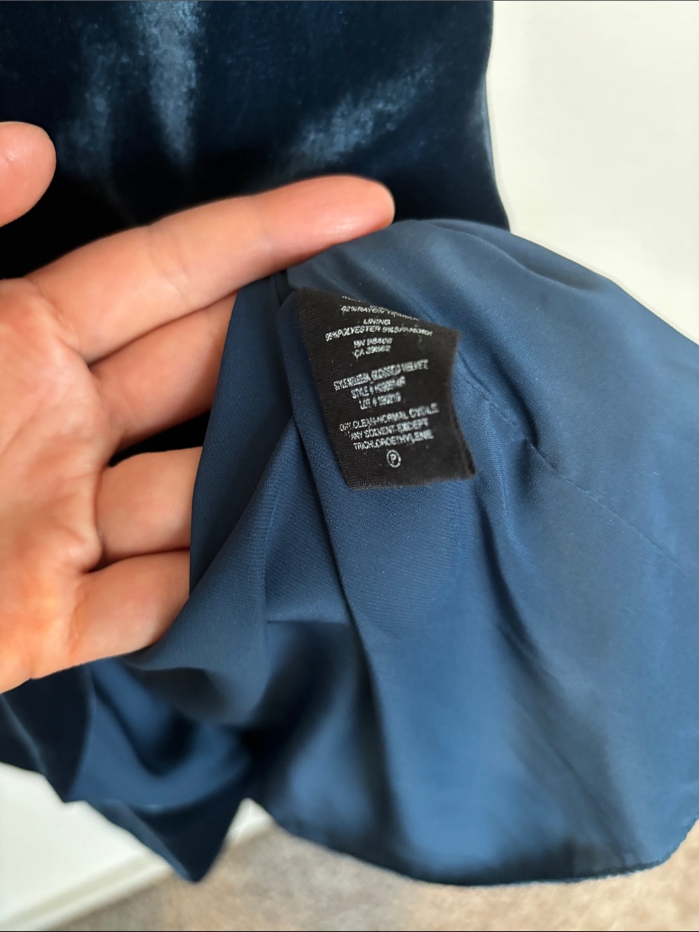Theory Navy Blue Velvet Long Sleeve wrap Dress - Picture 7 of 8